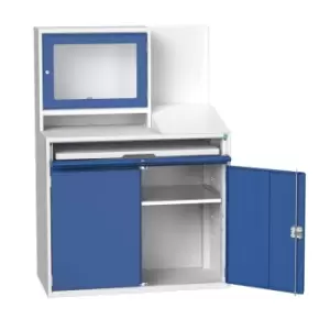 image of Bott Computer Workstation with enclosed top and double cupboard - 1650 x 1050 x 550