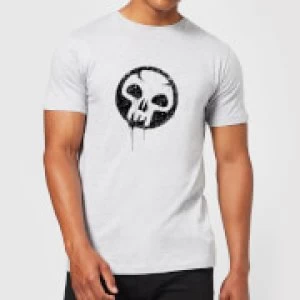 Image of Magic The Gathering Black Mana Splatter Mens T-Shirt - Grey - 3XL