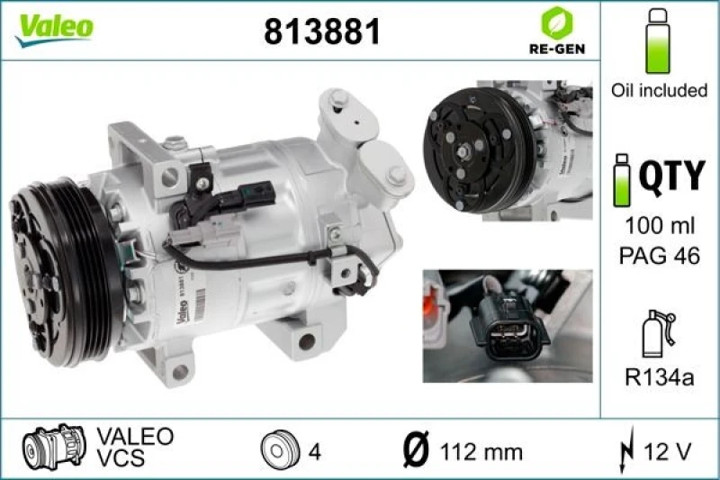 Image of Air conditioning compressor VALEO 813881