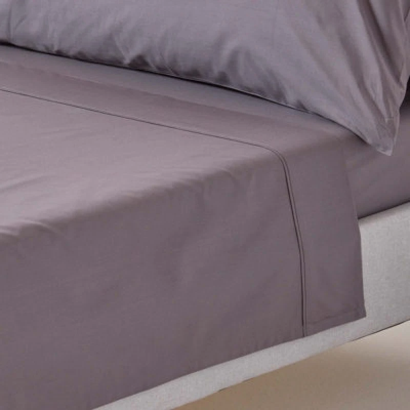 Image of Homescapes Dark Grey Egyptian Cotton Flat Sheet 200 Tc, Super King Size