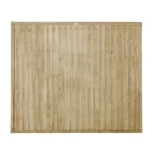 image of Forest Garden Traditional Closeboard Slatted Fence Panel (W)1.52M (H)1.83M, Pack Of 20