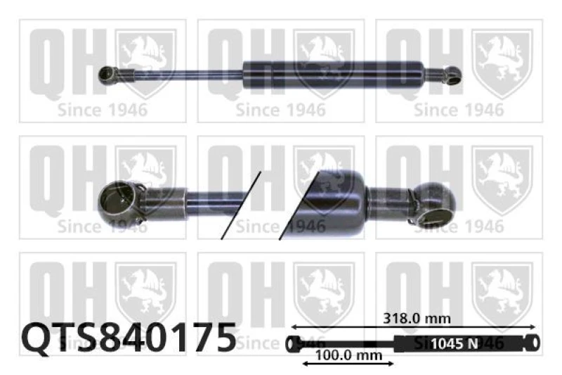 Image of QUINTON HAZELL Tailgate strut QUINTON HAZELL QTS840175