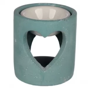 Blue Eden Concrete Industrial Style Heart Cut-Out Oil Burner