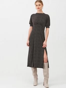 Image of Oasis Spot Empire Line Midi Dress, Multi Black, Size XS, Women