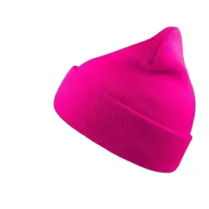 Image of Atlantis Wind Double Skin Beanie With Turn Up (One Size) (Fuchsia)