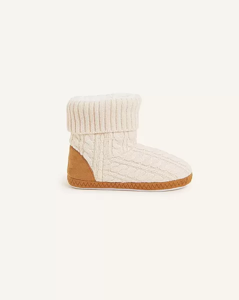 image of Accessorize Cable Knitted Slipper Boots