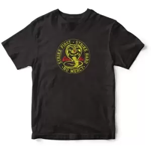 image of Cobra Kai Unisex Adult No Mercy T-Shirt (XL) (Black)