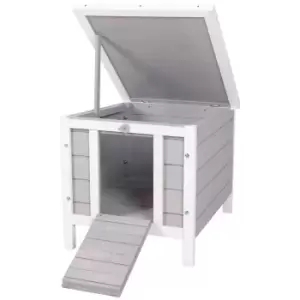 Image of Pawhut Wooden Rabbit Hutch Bunny Cage Guinea Pig House Pet Habitat Ferret - Grey