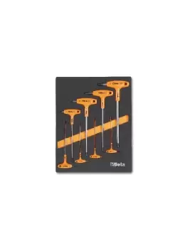 Image of Beta Tools M50 8pc Offset Hexagon Key Set 2-8mm in Soft Tray for Roller Cabs