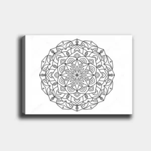 Image of MANDALA16 White Black Decorative Canvas Painting