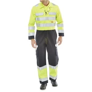 Image of Click Arc Flash Coveralls Hi Vis Two Tone Size 38 YellowNavy Ref
