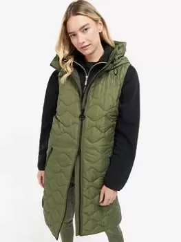 Barbour International Broadhurst Curved Hem Quilted Gilet - Green, Size 10, Women