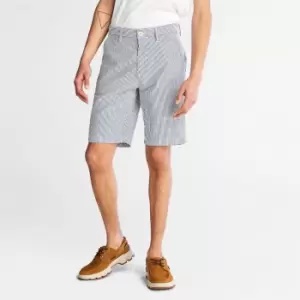 Image of Timberland Seersucker Shorts For Men In Blue Blue, Size 30