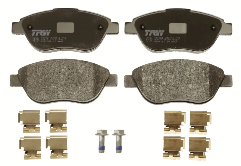Image of TRW GDB1750 Brake pad set not prepared for wear warning indicator, with accessories, with brake caliper screws Brake Pad Set,disc brake (402)