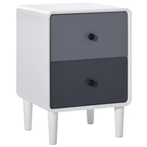 Image of HOMCOM Modern Side Cabinet Nightstand Home Organizer with 2 Storage Drawer Unit for Bedroom, Living Room