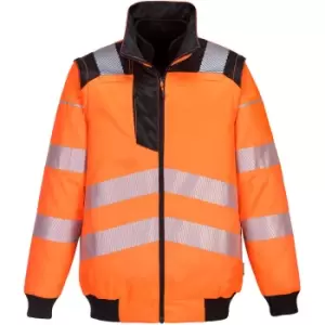 Image of Portwest PW3 Mens Hi Vis 3 in 1 Pilot Jacket Orange / Black 2XL