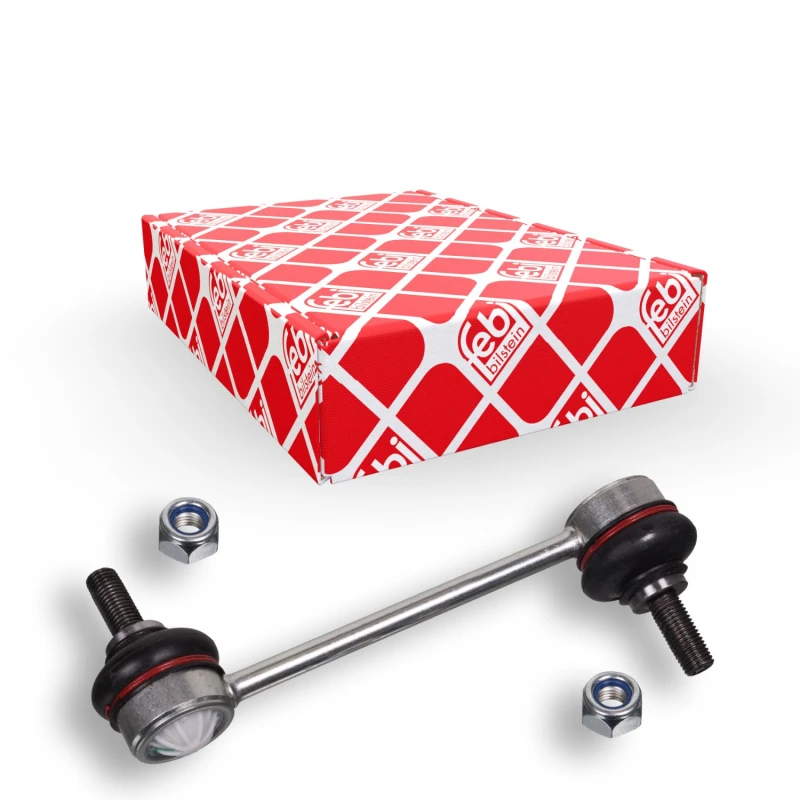 Image of FEBI BILSTEIN 21204 Anti-roll bar link OE Turbo NEW, Front Axle Steel Link Stabiliser (3229)