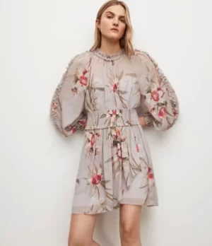 Image of AllSaints Womens Thallo Kuroyuri Dress, Pink, Size: 16
