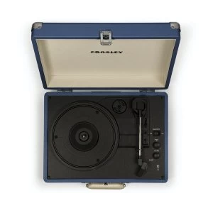 image of Blue Crosley Cruiser Deluxe Vintage 3-Speed Bluetooth Portable Turntable