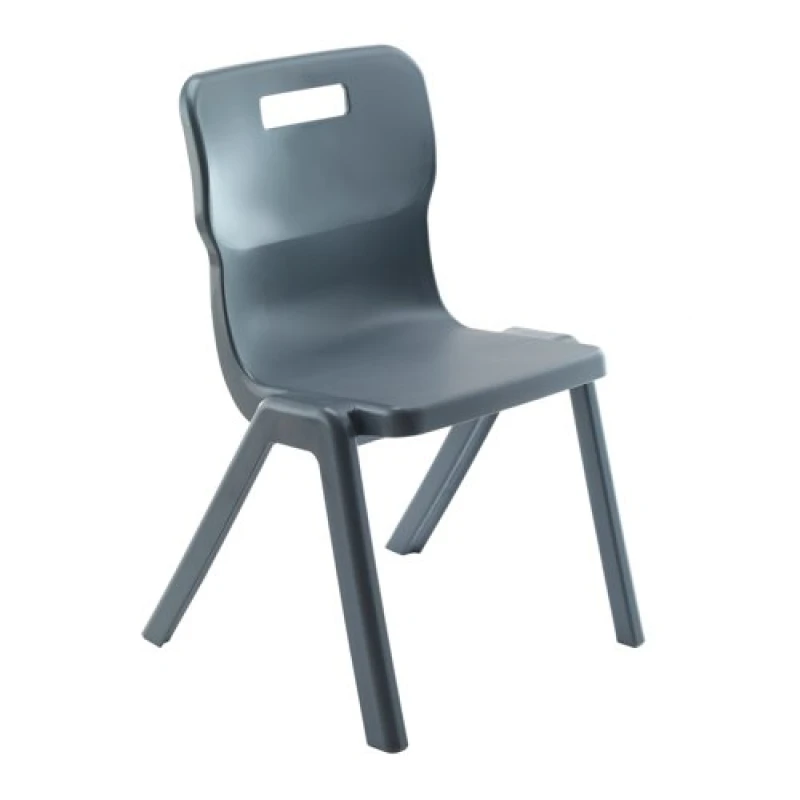Image of 100% Recycled Plastic Black Titan One Piece School Chair - Size 5 - 430mm