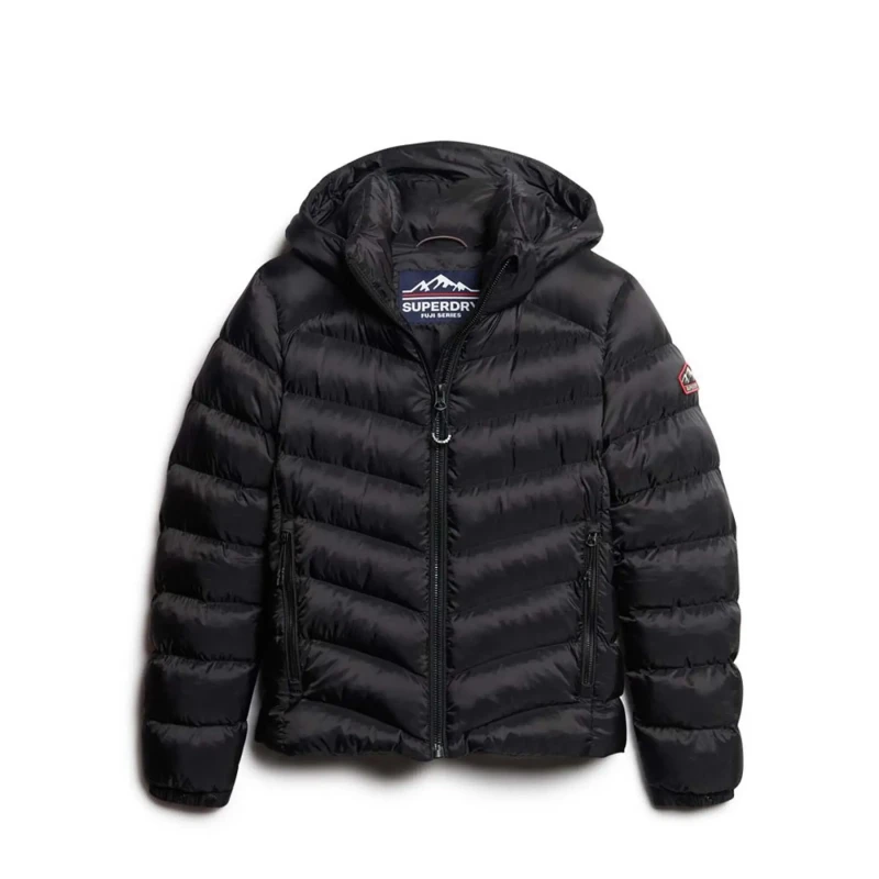 Image of Superdry Hooded Puffer Jacket Superdry Fuji Noir Female S