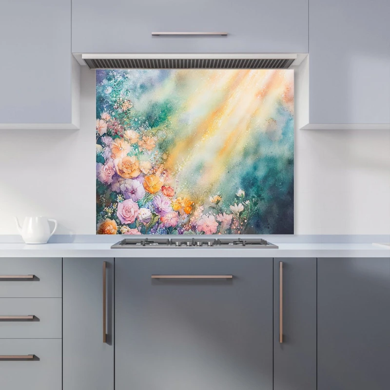 Image of Designer Kitchen Splashbacks Ava Sterling: 00006 Kitchen Splashback Size: 600mm x 600mm Multicolor Unisex 600mm x 600mm