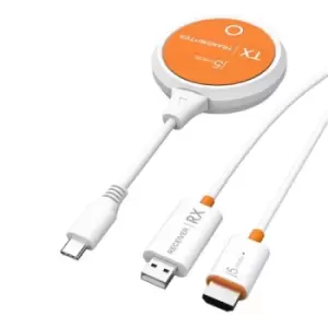 j5create JVAW62 ScreenCast USB-C Wireless Display HDMI Extender White and Orange