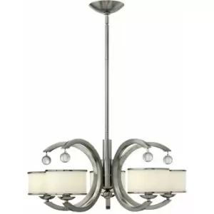 Image of Loops - 5 Bulb Chandelier Hanging Pendant LIght Brushed Nickel LED E14 60W Bulb
