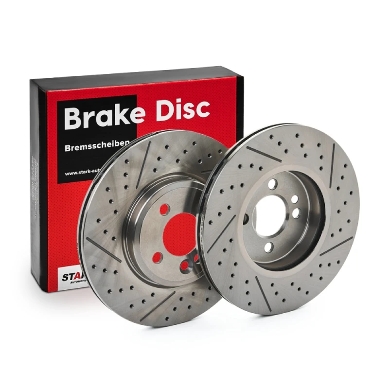Image of STARK SKBD-0023029 Brake disc Front Axle, slotted/perforated, Cast Iron, Uncoated, Untreated, without bolts/screws Cast Iron Brake Disc (82)