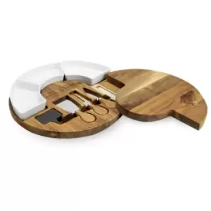 image of Acacia Round Cheese Board & Knives Set M&W - Multi