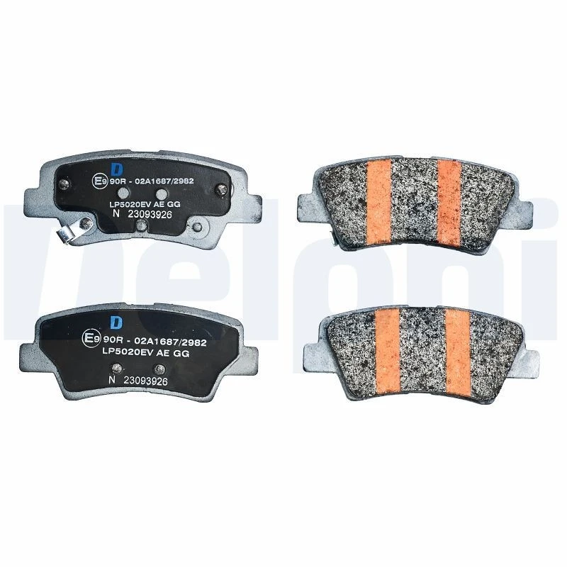 Image of DELPHI LP5020EV Brake pad set with accessories, with anti-squeak plate Brake Pad Set,disc brake (402)