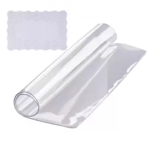 Image of VEVOR Clear Table Cover Protector, 36"x36"/916 x 916mm Table Cover, 1.5mm Thick PVC Plastic Tablecloth, Waterproof Desktop Protector for Writing Desk,