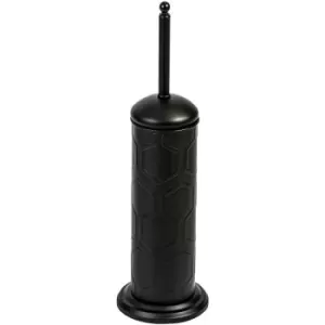 image of Hex Embossed Steel Toilet Brush - Black - Black