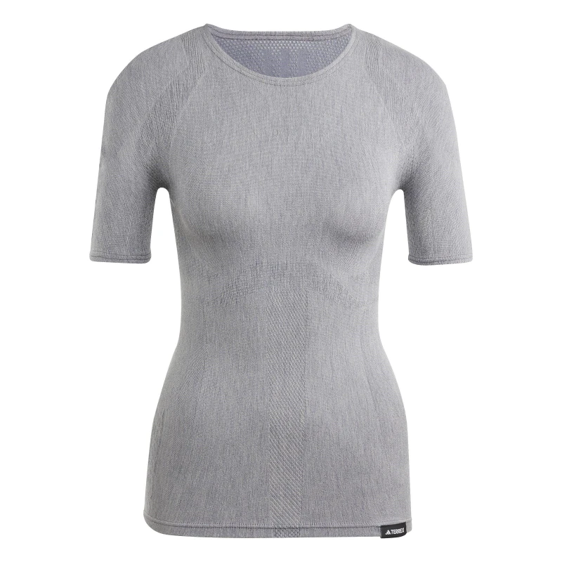 Image of adidas Terrex Eco Merino Short Sleeve T-Shirt - Grey Grey 2XS