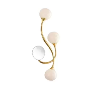 image of Signature 3 Light Wall Sconce Gold Leaf, Glass