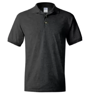 image of Gildan Adult DryBlend Jersey Short Sleeve Polo Shirt (L) (Dark Heather)