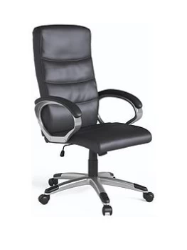 image of Alphason Hampton Leather Office Chair - Black