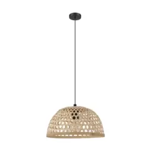 Image of Hanging Ceiling Pendant Light Wicker Bowl 1 x 40W E27 Hallway Feature Lamp