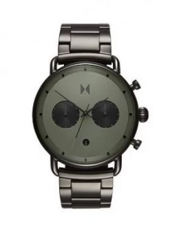 MVMT Blacktop Green and Black Detail Chronograph Dial Green IP Stainless Steel Bracelet Mens Watch, One Colour, Men