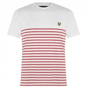 Image of Lyle and Scott Breton Stripe T Shirt - Wht/Red Z809