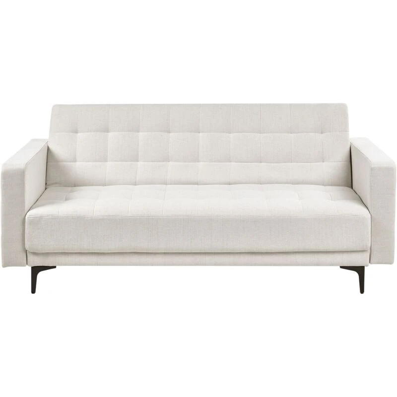 Image of Beliani Sofa Bed 3 Seater Aberdeen Fabric Off-White