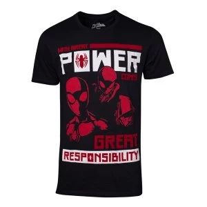 Image of Marvel Comics - Power vs. Responsibility Mens X-Large T-Shirt - Black