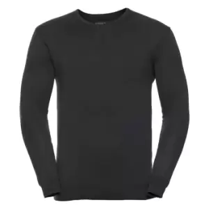 image of Russell Collection Mens V-Neck Knitted Pullover Sweatshirt (2XL) (Black)