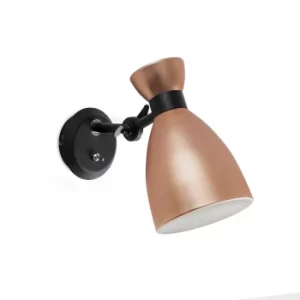 Retro 1 Light Indoor Adjustable Wall Lamp Copper, E14