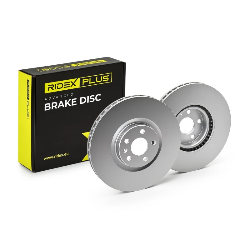 Image of RIDEX PLUS 82B1914P Brake disc Front Axle, Vented, Grey Cast Iron, Coated, High-carbon, without bolts/screws Grey Cast Iron Brake Disc (82)