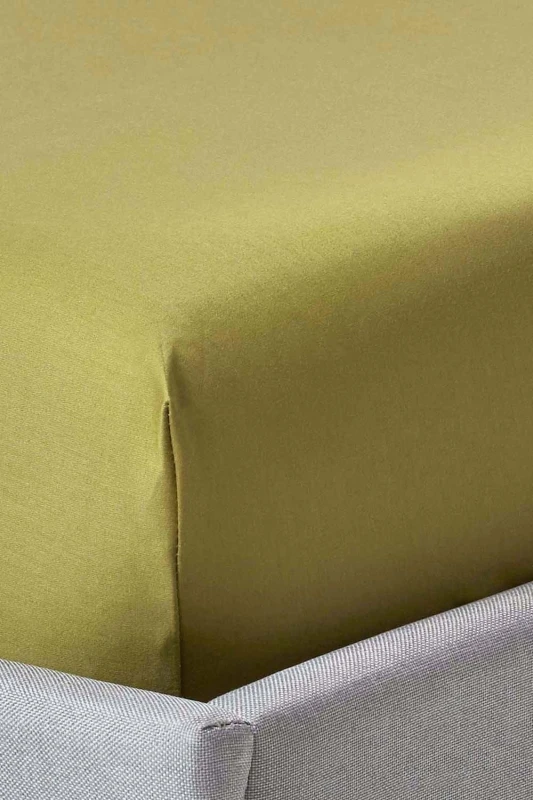 Image of Homescapes Olive Green Deep Fitted Sheet Egyptian Cotton 1000 Tc, Single