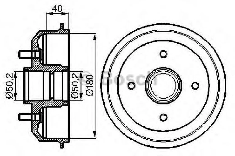 Image of Bosch 0 986 477 099 Brake Drum Rear Axle, 216mm, without wheel bearing Brake Drum (123)
