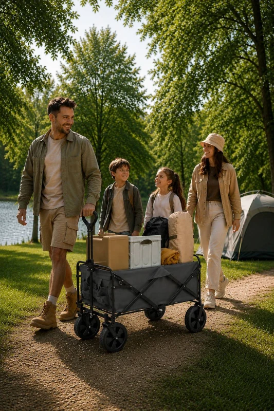 Image of Neo Foldable Collapsible Garden Festival Cart Mid Grey