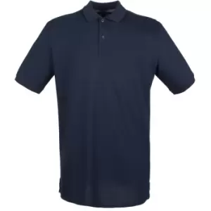 image of Henbury Mens Modern Fit Cotton Pique Polo Shirt (XS) (Oxford Navy)