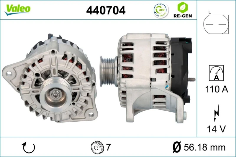 Image of VALEO 440704 Generator Alternator Charging Current: 110A, Voltage: 14V Alternator (4)
